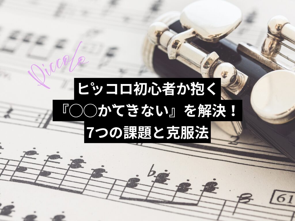 ピッコロ初心者が抱く『◯◯ができない』を解決!7つの課題と克服法